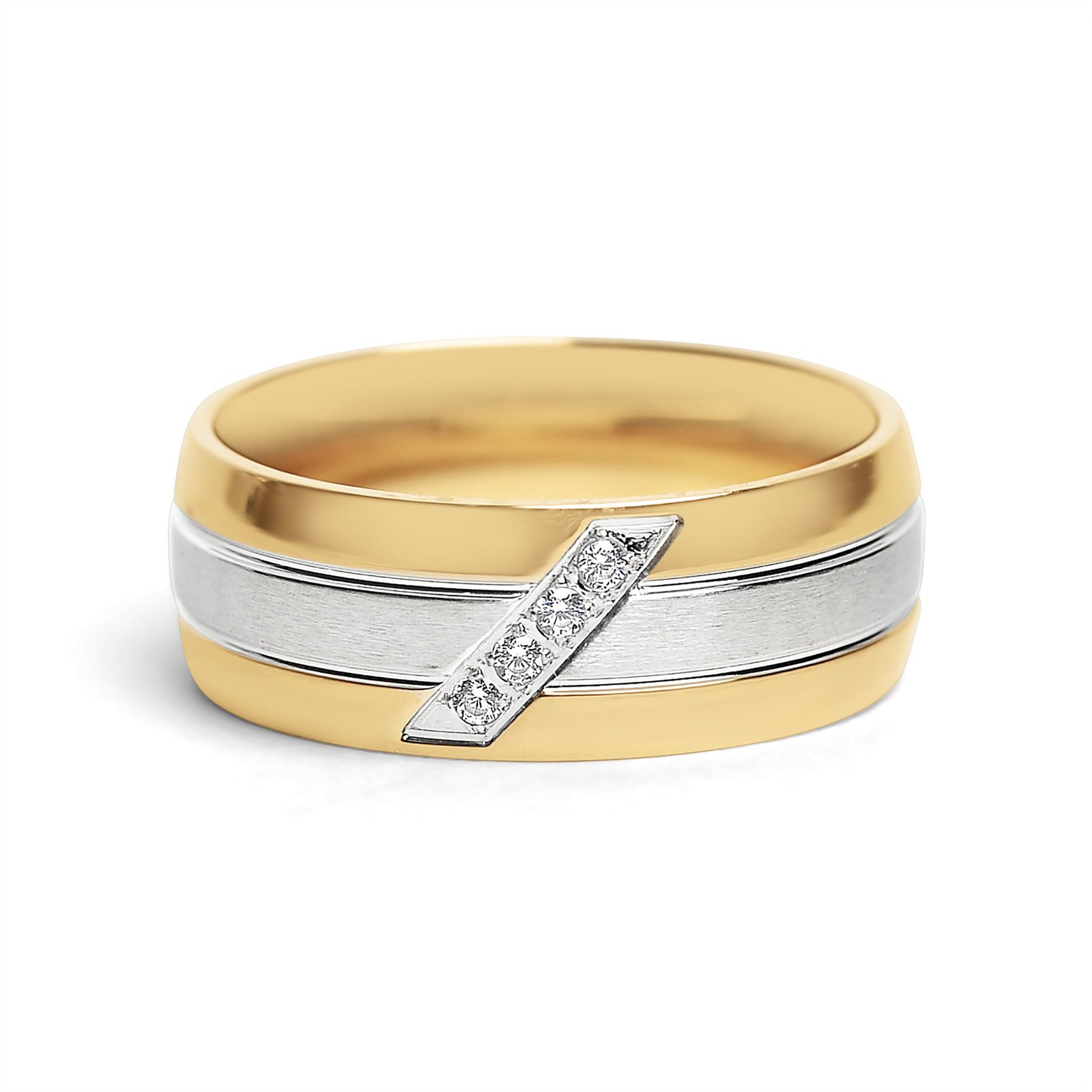 ZRJ0030-18KGoldPlatedPolishedGroovePatternStainlessSteelRingWithCZAccents_2